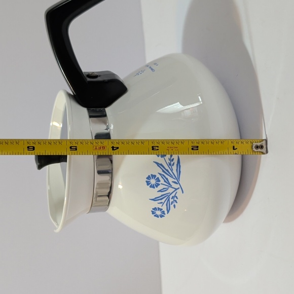 Vintage Corningware White Coffee Tea Pot with Blue Floral Design 6 Cup - Picture 12 of 12